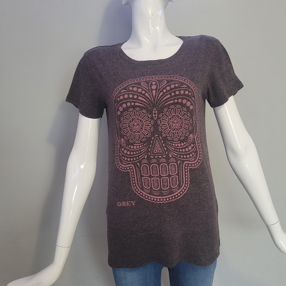 Obey Sugar Skull Tee, VGUC, Size S - Picture 1 of 7